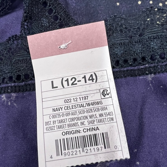 Auden | Navy Celestial Women’s Cotton Bikini with Lace Trim Underwear - Picture 7 of 7